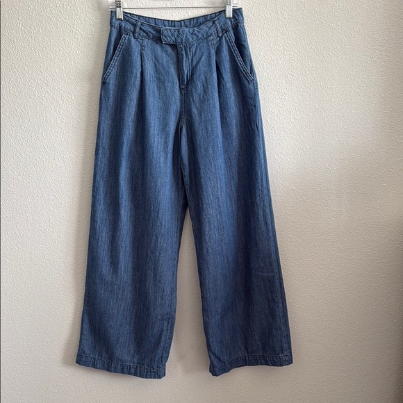 Zara Wide-Leg Denim Pants Size 4 - Picture 1 of 6